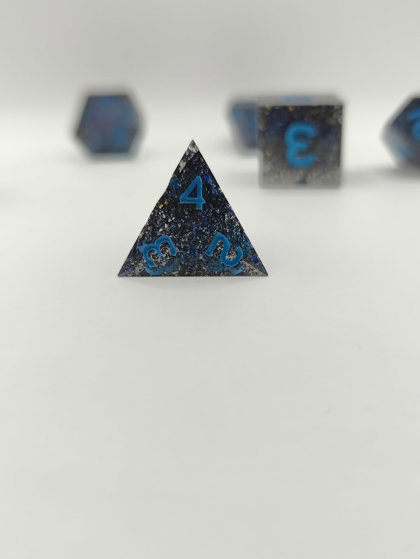 Handmade dice set: Shifting galaxies