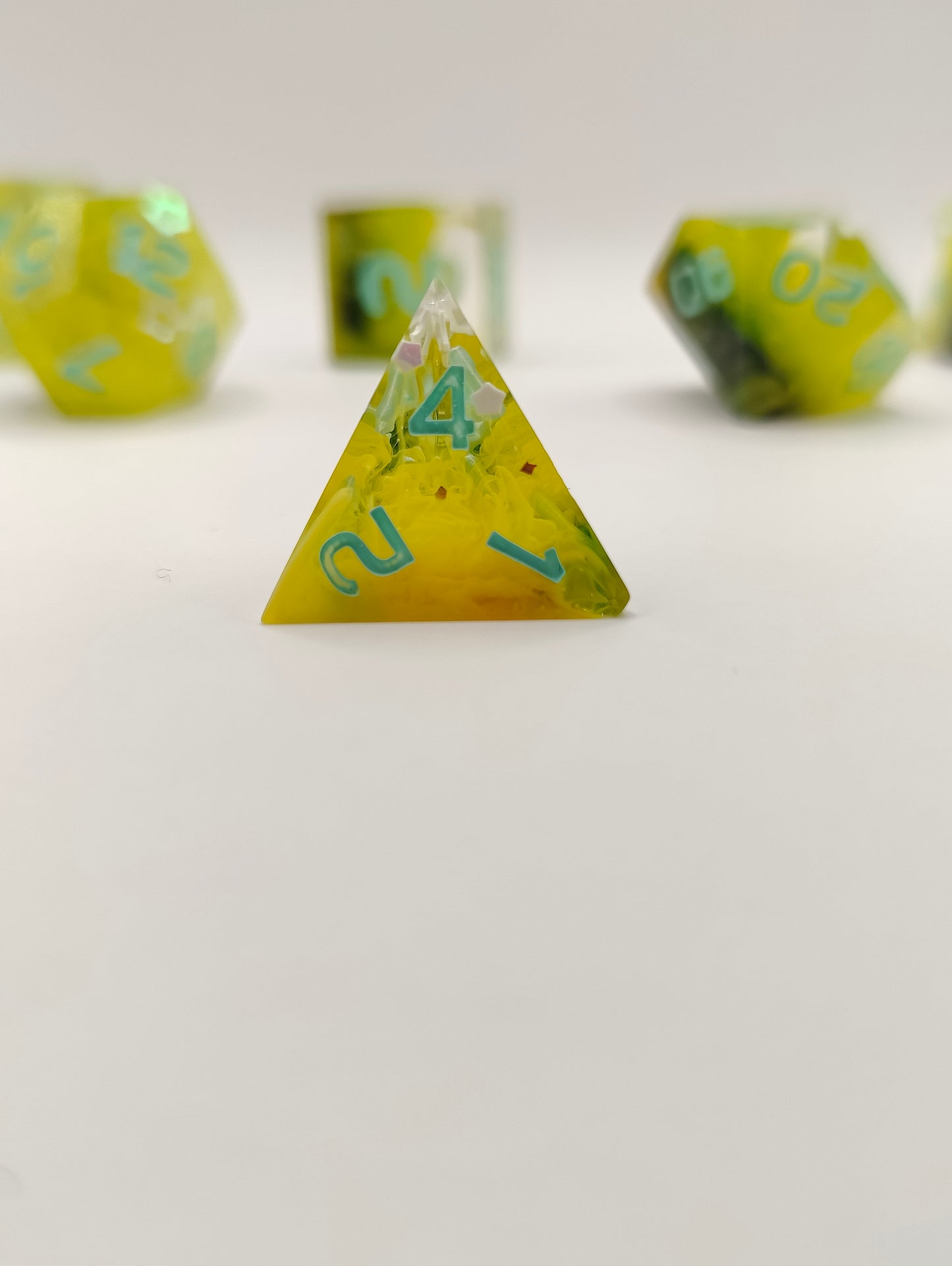 Handmade dice set: Verdant Gardens