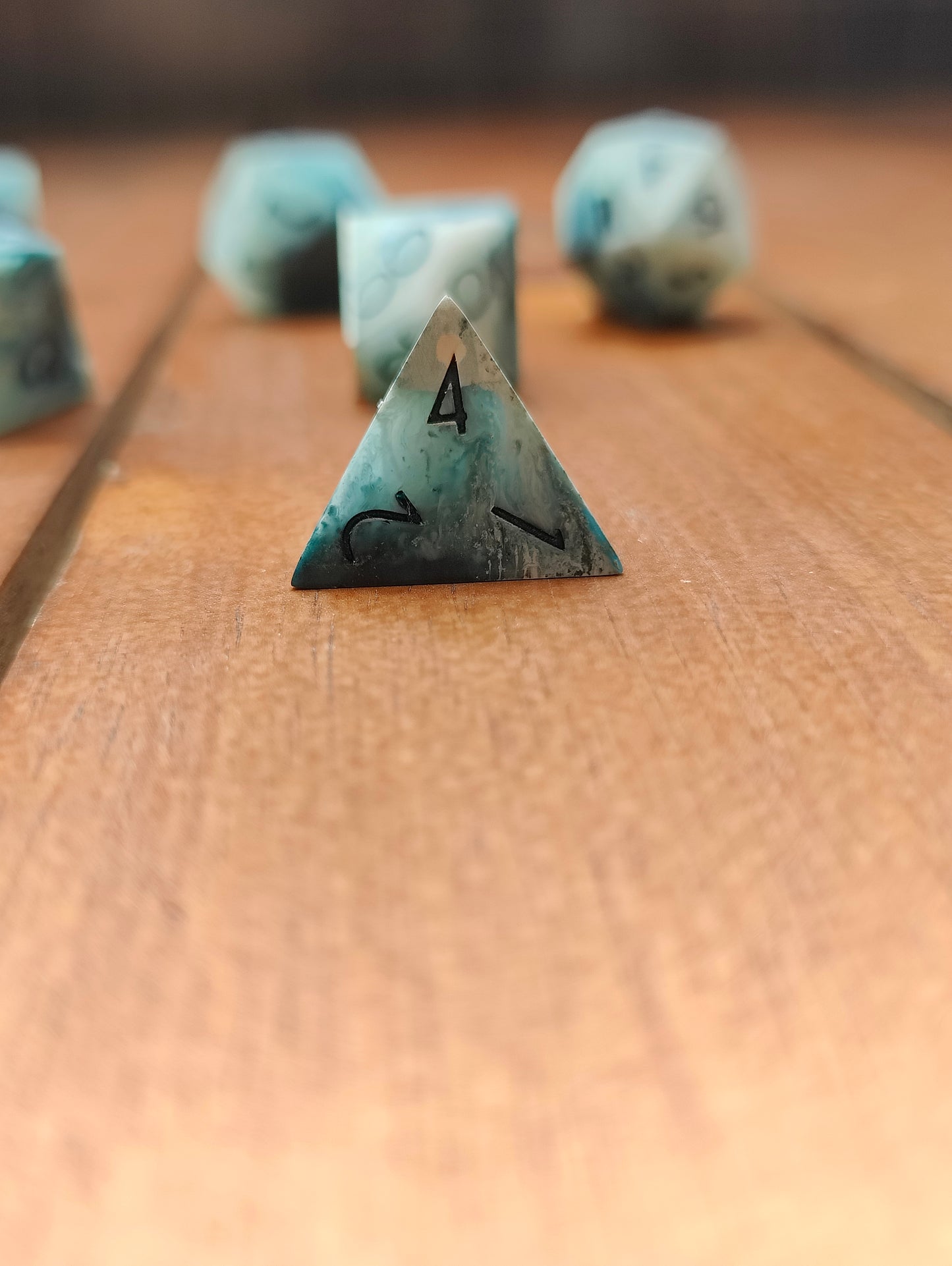 Handmade dice set: Cloudy nebula