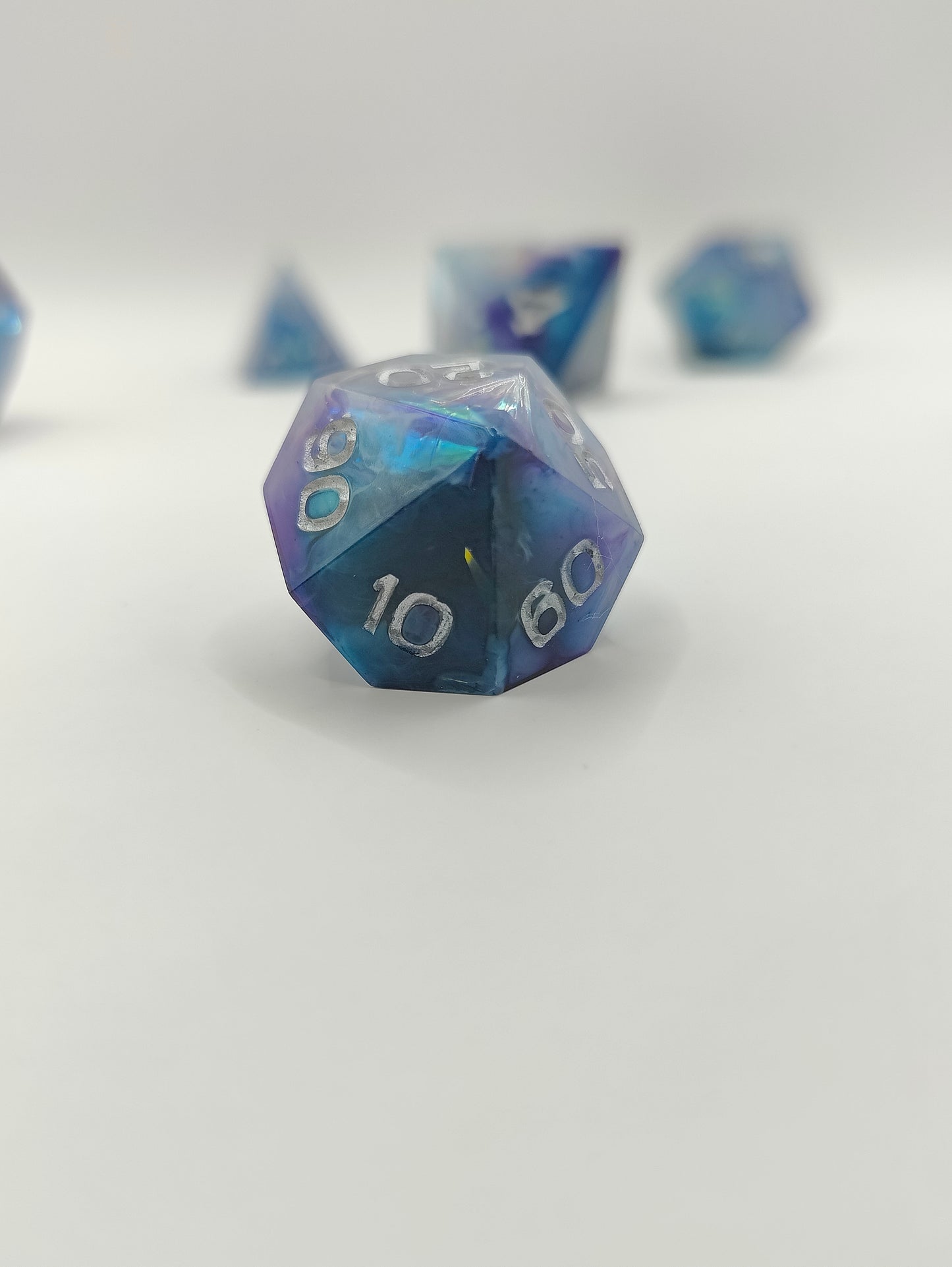 Handmade dice set: Galactic ice