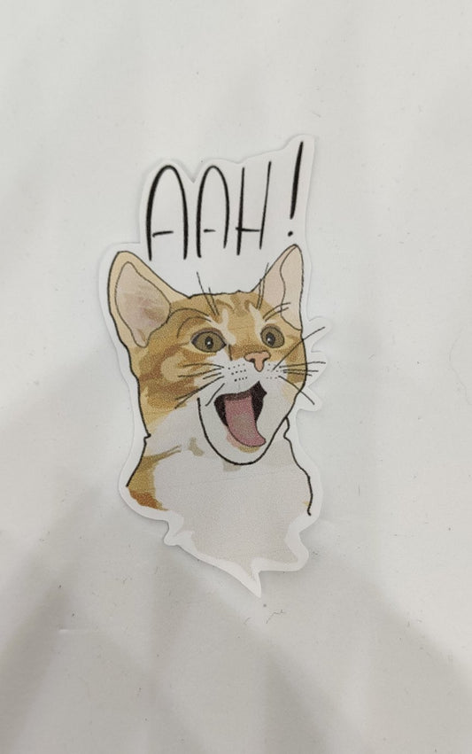 Screaming kitty sticker