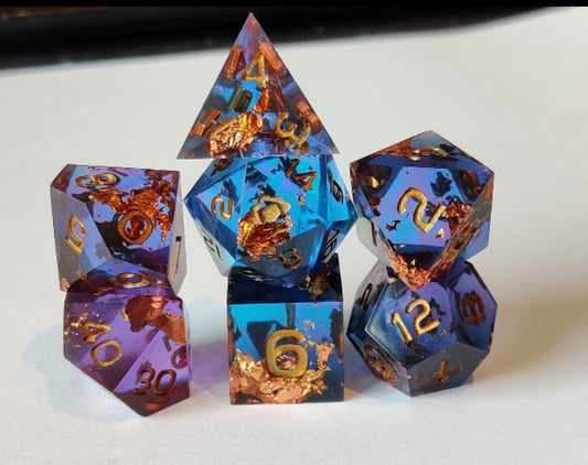 PRE ORDER- Handmade dice set: Sunken treasure